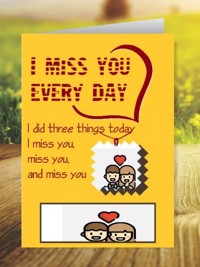 Miss You Greeting Cards ID - 3526