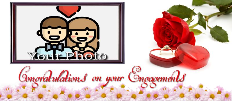 Engagement Wishes - Diamond Rings with Red Rose Coffee Mug
