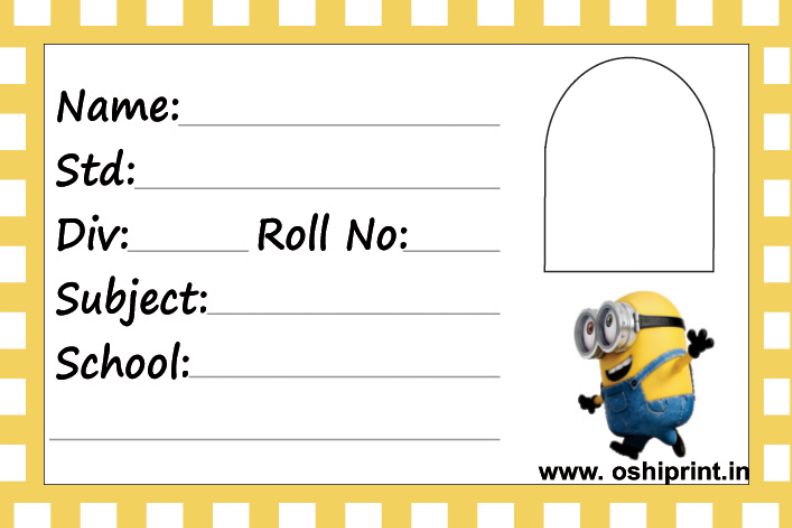 Happy Minion School Notebook Label