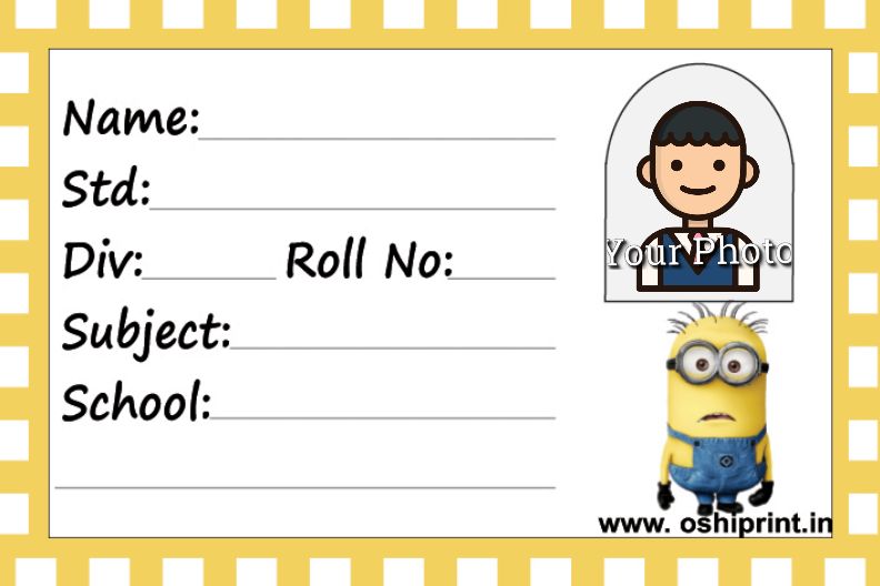 Happy Minion School Notebook Label -4