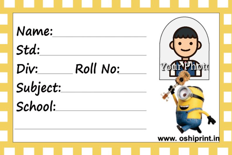 Happy Minion School Notebook Label -2
