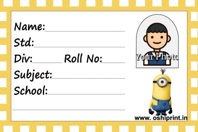 Happy Minion School Notebook Label -5
