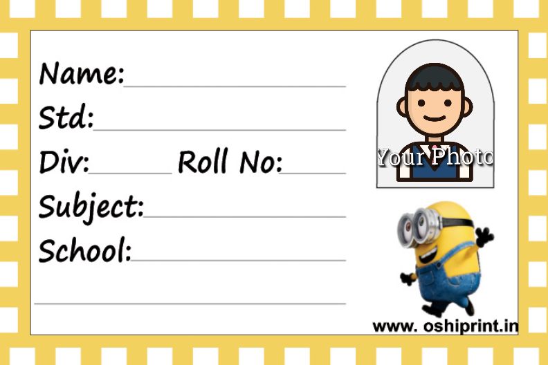 Happy Minion School Notebook Label -3