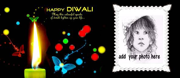 Happy Diwali - Diya with Colourful Butterfly Coffee Mug